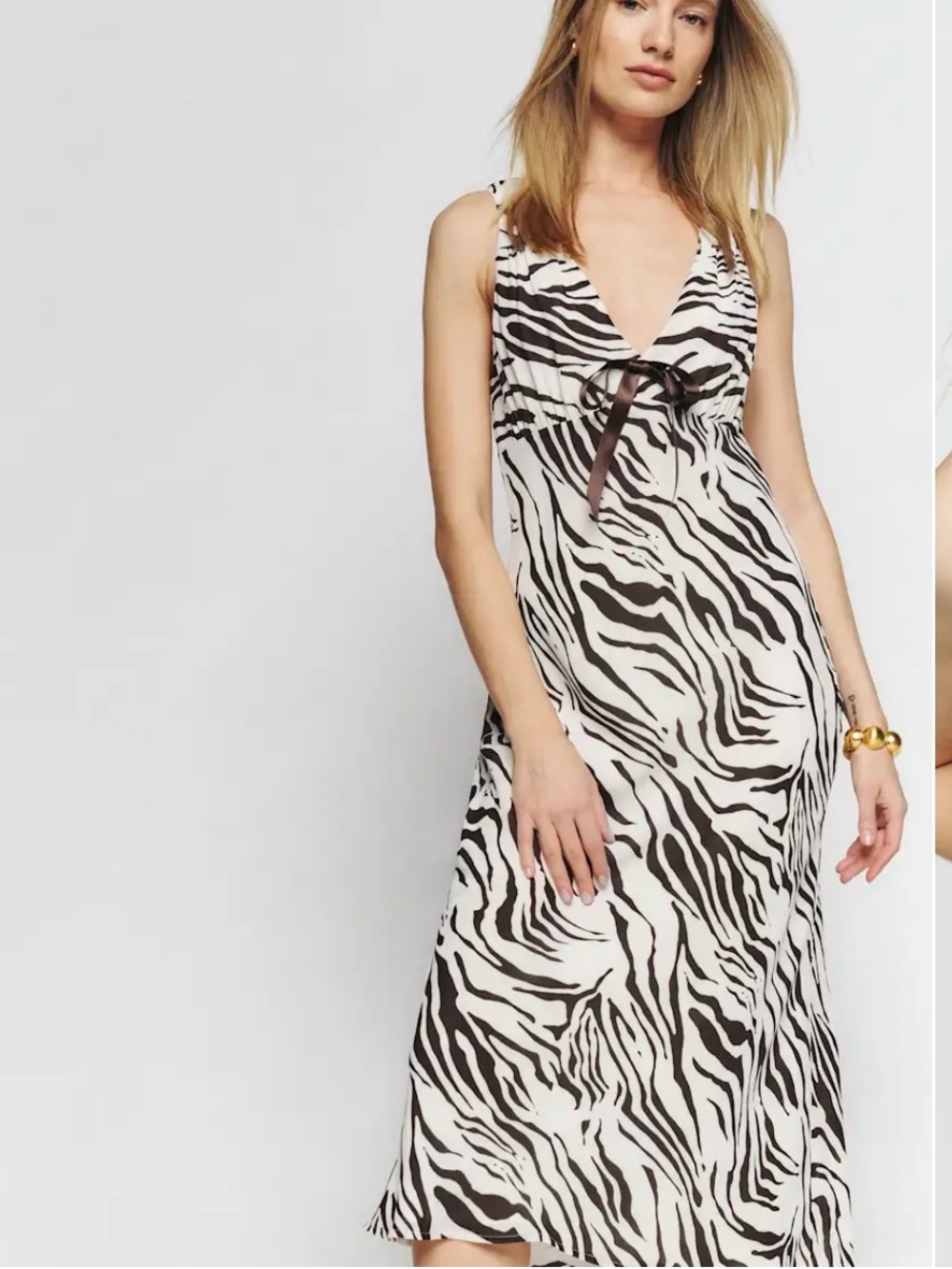 NWT Reformation Janis Animal Print Midi Dress Size Large